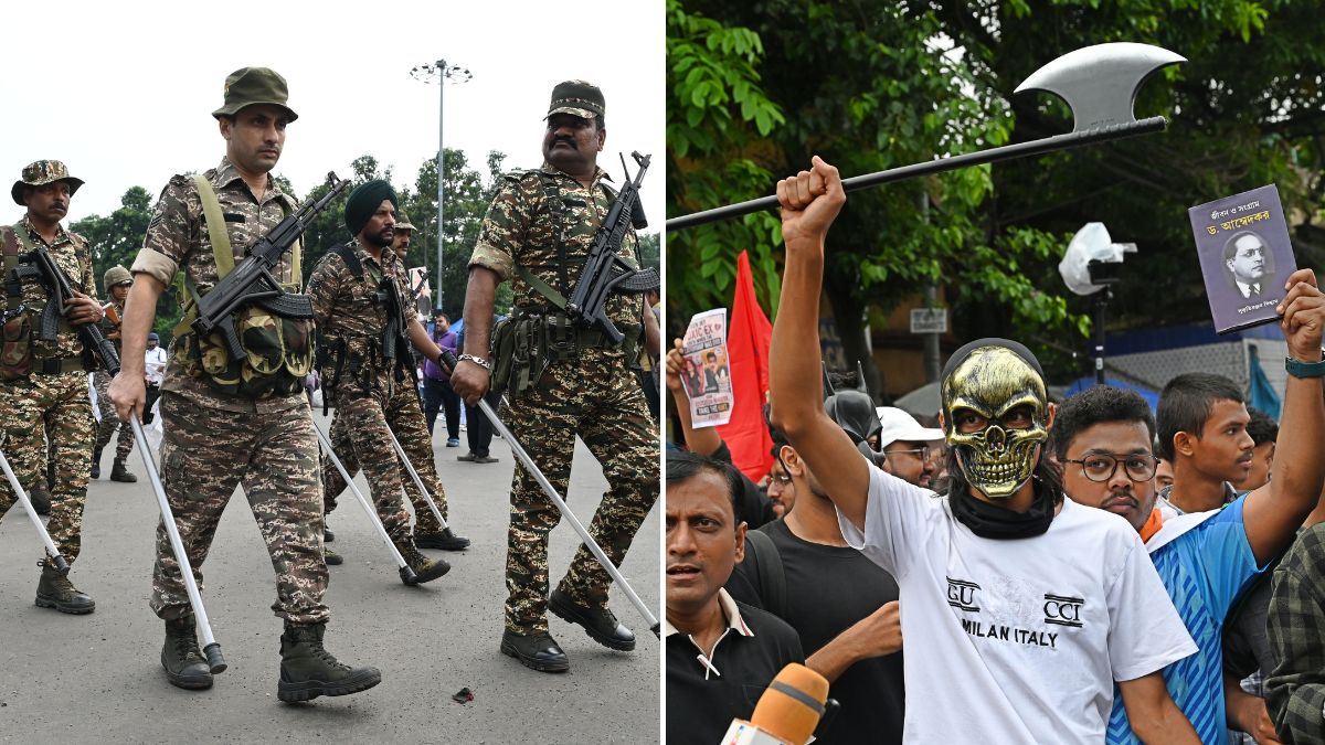 Visuals from a protest against the NEET paper leak scam in Kolkata on July 27, 2026 | Salil Bera