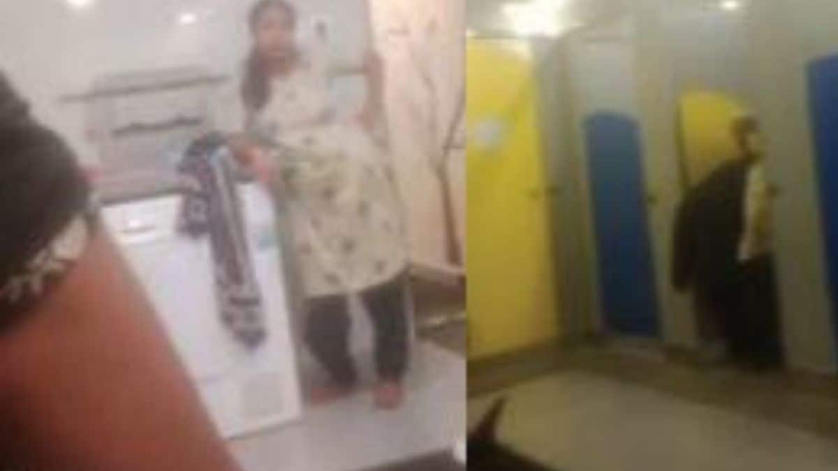 Screengrab of the video that surfaced online showing the alleged abuse of toddlers are a daycare centre in Bengaluru | X