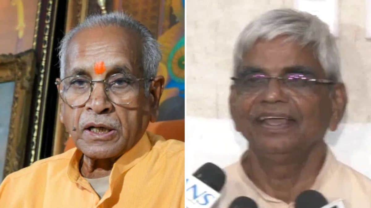 Champat Rai, the former general secretary of the Shri Ram Janmabhoomi Teerth Kshetra Trust (L) and Krishna Mohan, his interim replacement (R) | ANI, PTI