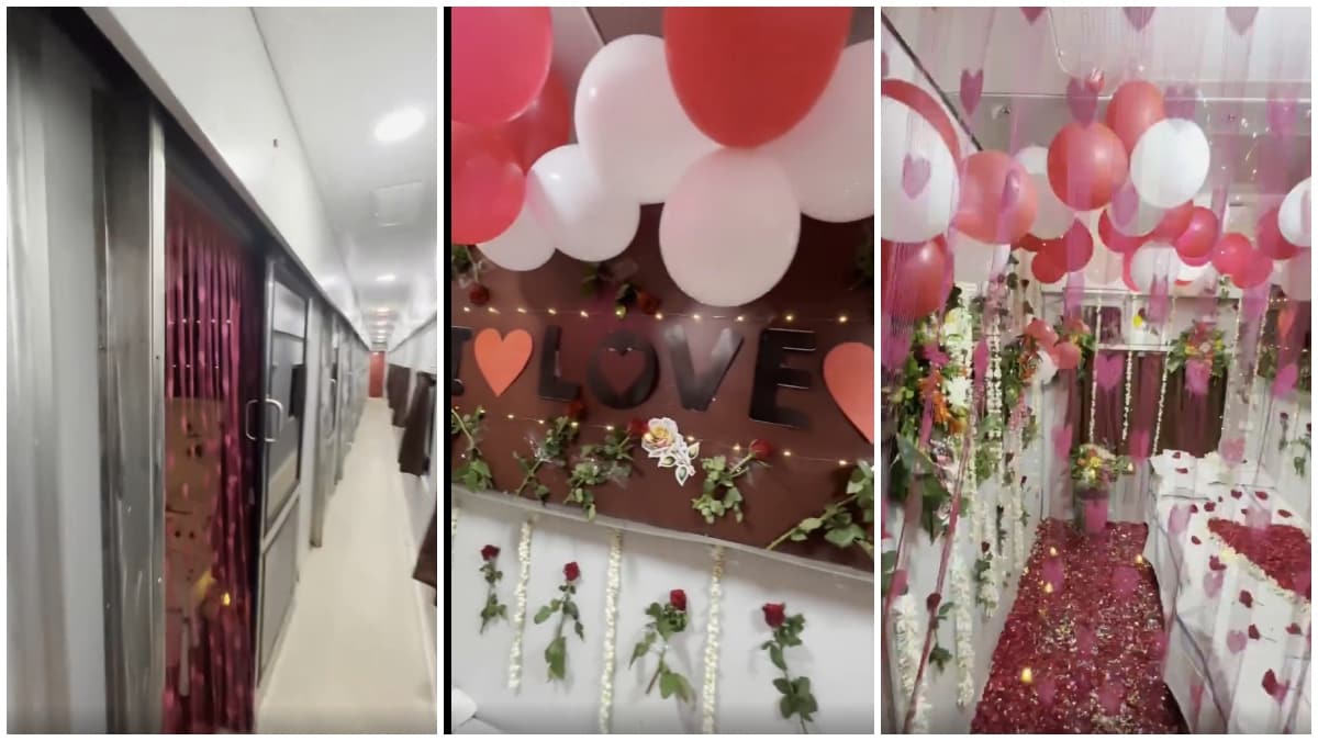 The AC coach was converted into a bed room for the couple in no time | X