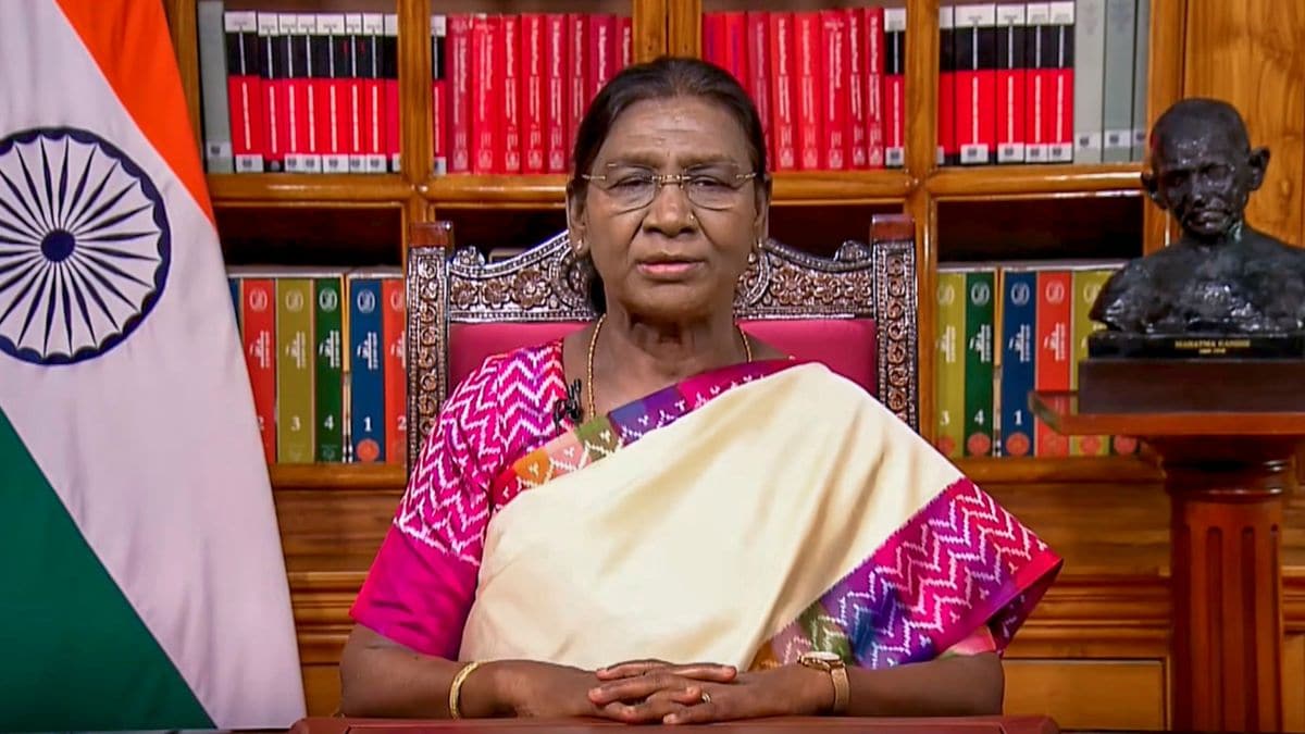 President Droupadi Murmu addresses the nation on the eve of the country's 80th Indepedence Day on August 14, 2026 | PTI