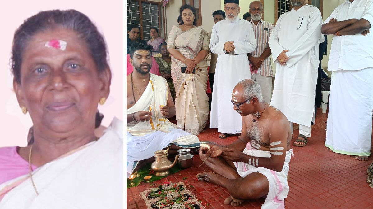 Payamma (Right) The final rites of Payamma being held at the residence of Fr. O J Jacob | Manorama 