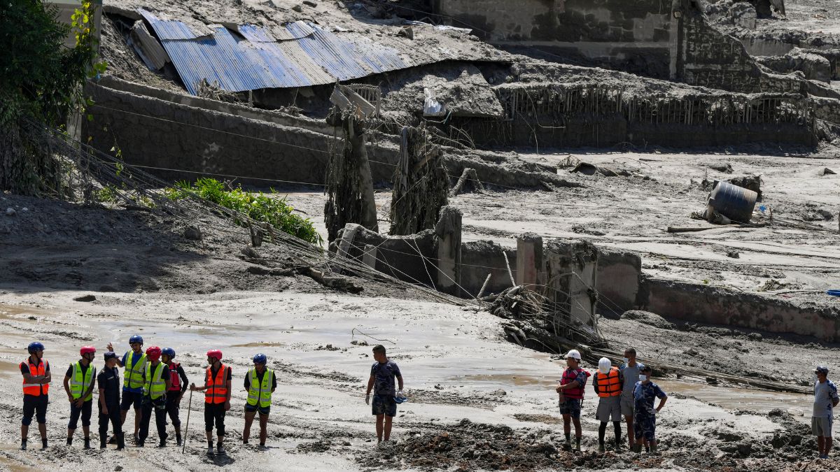 Visuals from a search and rescue operation in the aftermath of the devastating flash flood, at Trishuli Dam, in Nuwakot district, Nepal on August 27, 2026 | PTI