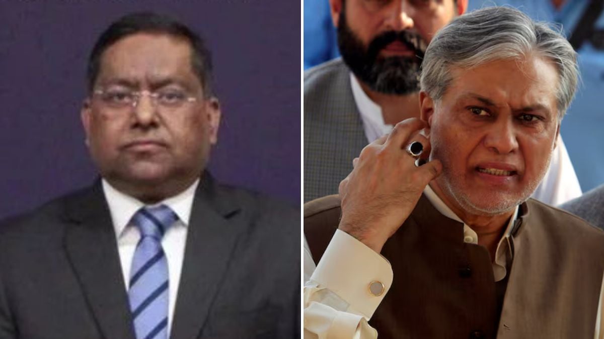 India's Ministry of External Affairs spokesperson Randhir Jaiswal (L) and Pakistan's Foreign Minister Ishaq Dar (R) | PTI, X