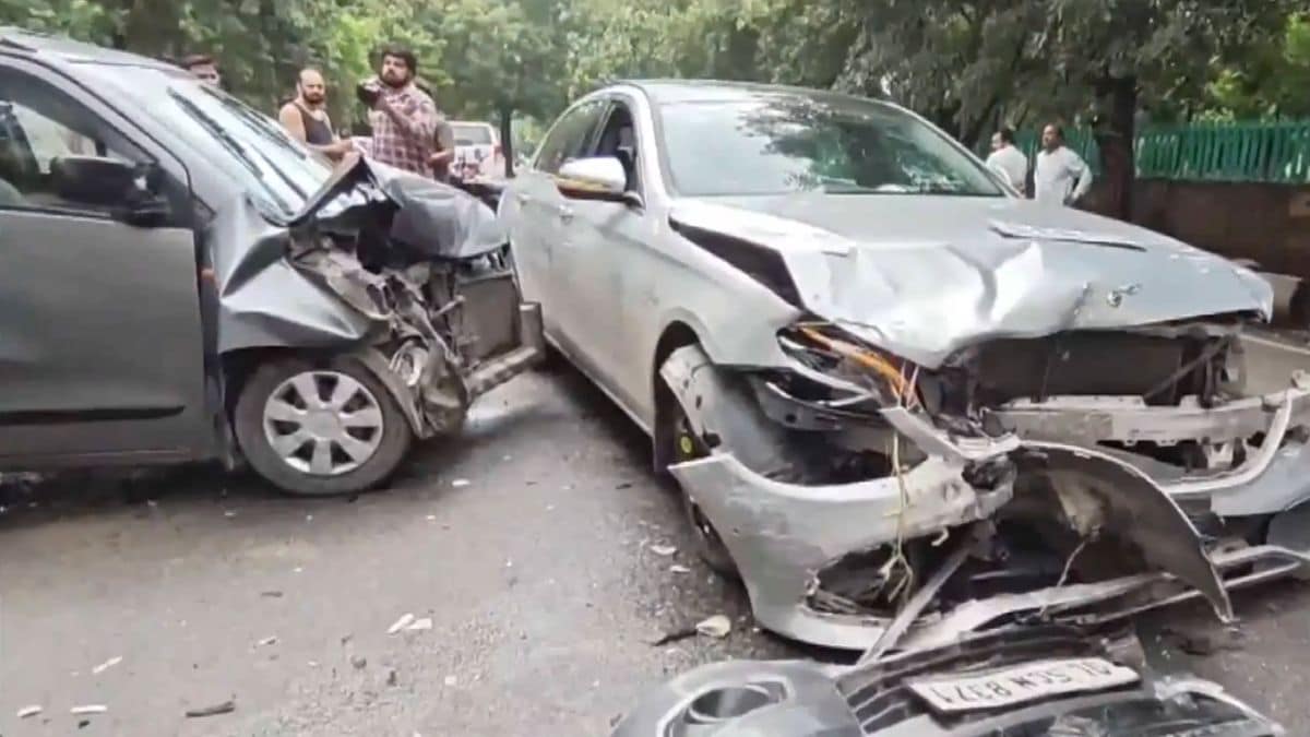 Visuals showing both cars after the August 7 crash at Delhi's Narela area | ANI