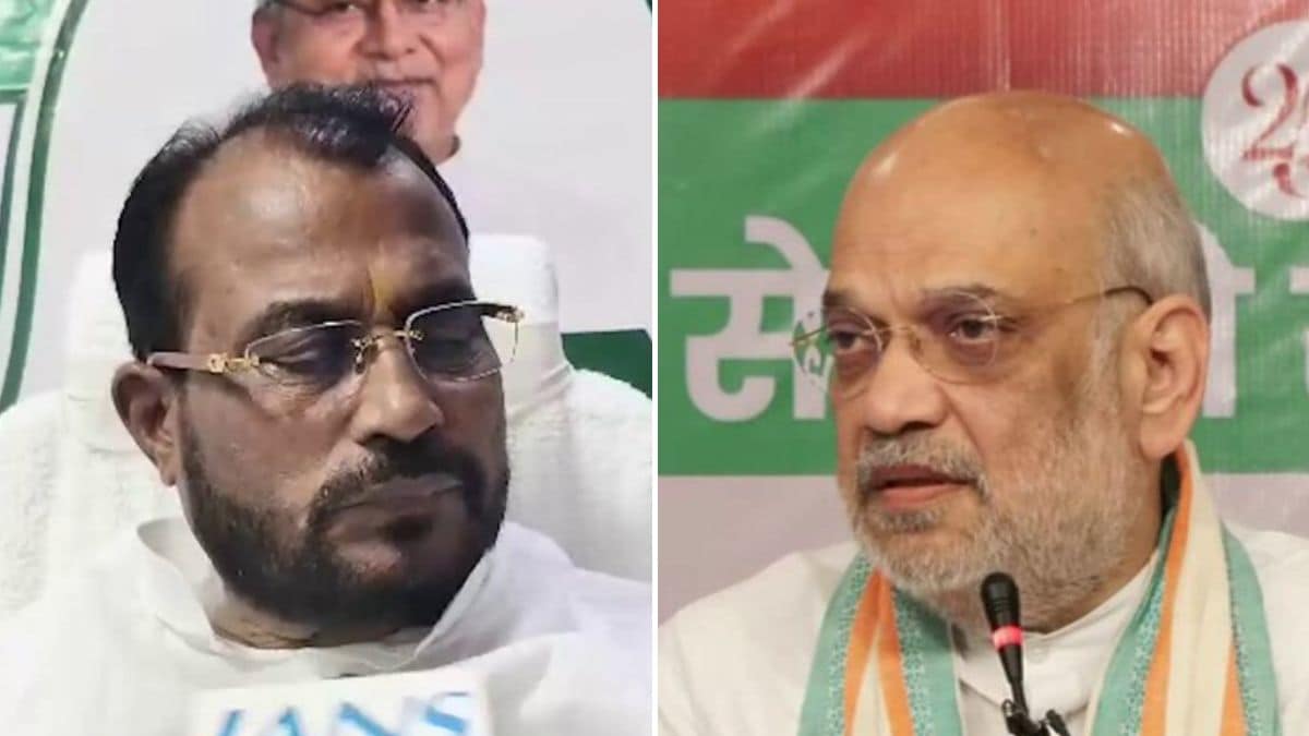 JD(U) national general secretary Shyam Rajak (L) and Union Home Minister Amit Shah (R) | X/@ians_india, @ANI