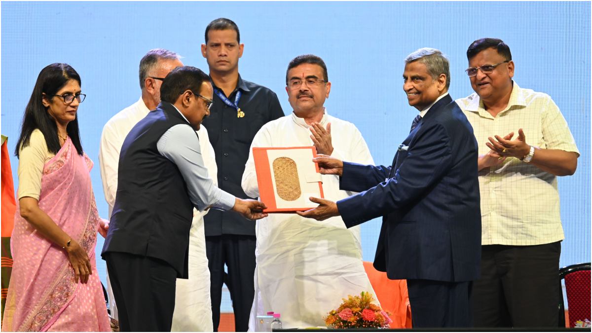 West Bengal Chief Minister Suvendu Adhikari during the handing over of land to industrialists | Salil Bera 