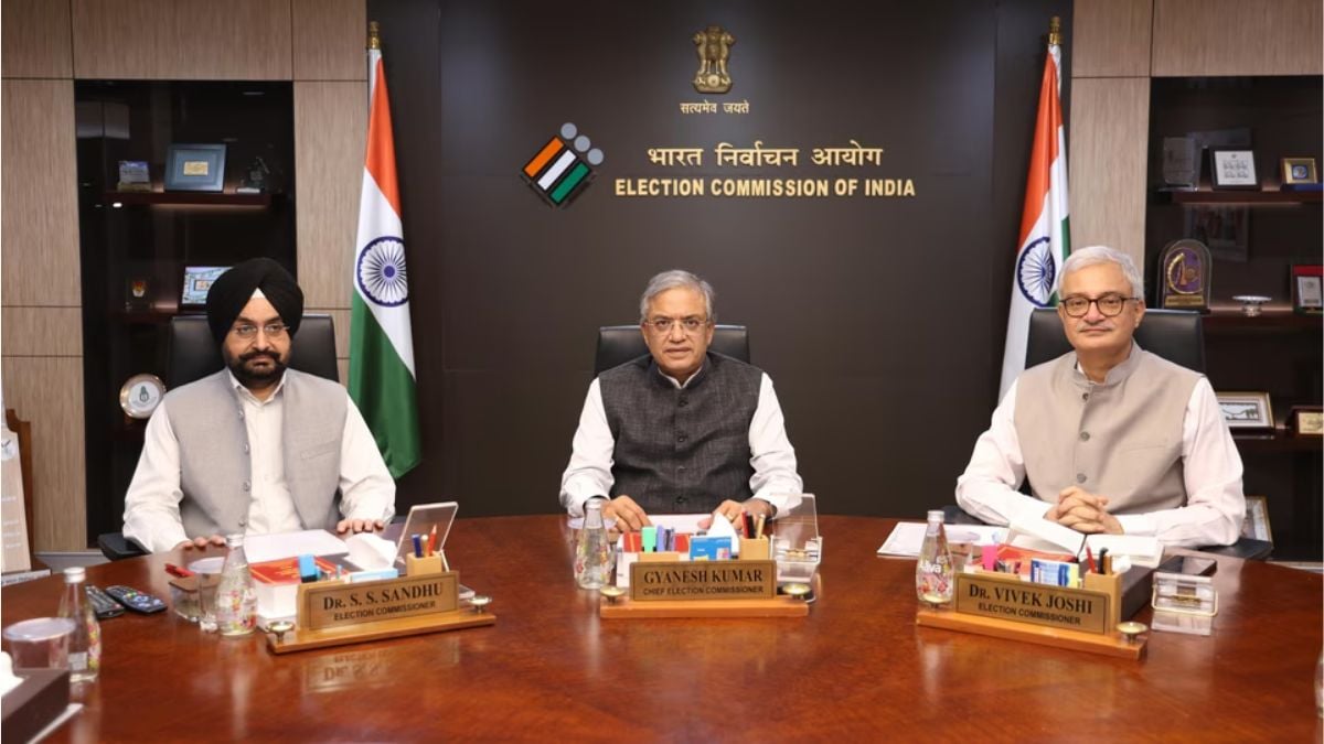 Chief Election Commissioner (CEC) Gyanesh Kumar and Election Commissioners Sukhbir Singh Sandhu and Vivek Joshi