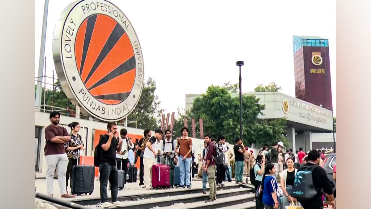 Students carry luggage and leave the Lovely Professional University (LPU) campus following protests | PTI