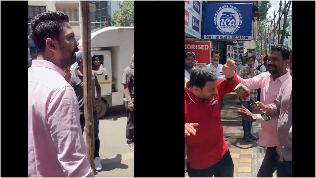 Santosh Chavan was caught on camera attacking Vidyanand Bapat | X