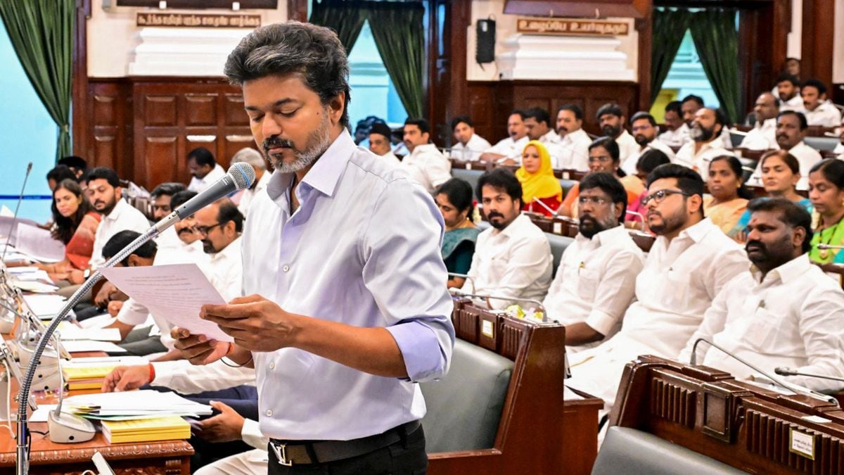 Tamil Nadu Chief Minister C. Joseph Vijay speaks during the state Legislative Assembly session in Chennai | PTI