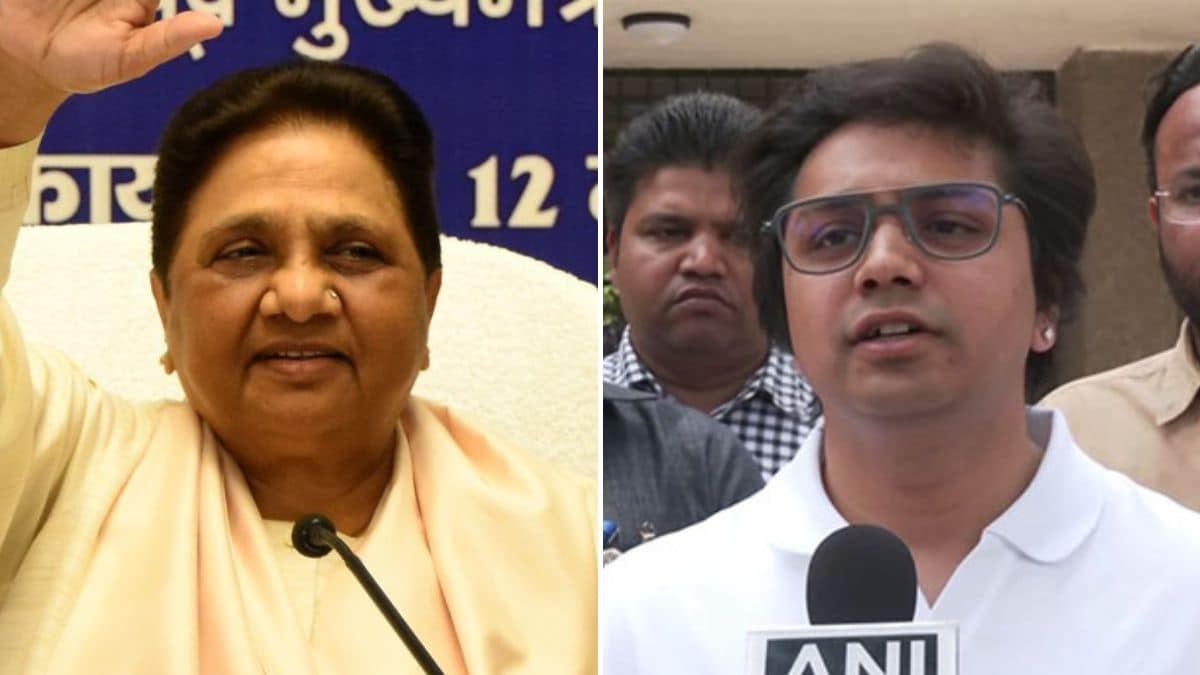 Bahujan Samaj Party (BSP) supremo Mayawati (L) and her nephew and BSP party worker Akash Anand (R) | X, ANI