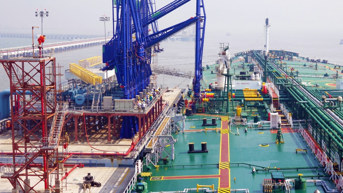 The Jawahar Dweep Marine Oil Terminal at the Mumbai Port