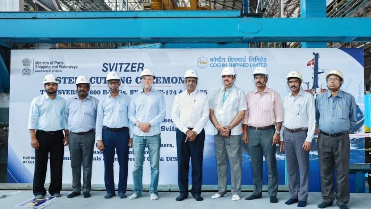 From the steel cutting ceremony at Cochin Shipyard | CSL