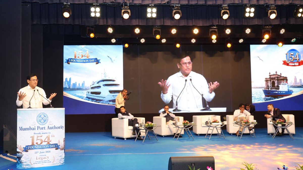 Union Minister for Ports, Shipping and Waterways (MoPSW), Sarbananda Sonowal, speaks at the 154th Foundation Day celebrations of the Mumbai Port | X/@sarbanandsonwal