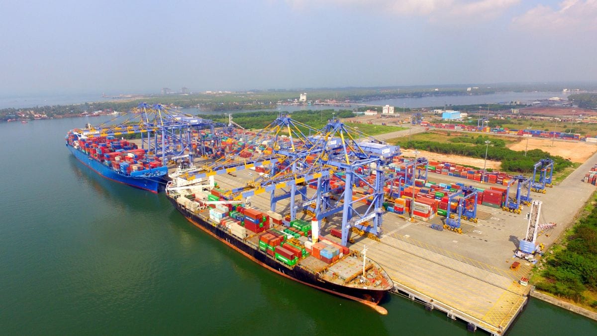 The International Container Transshipment Terminal (ICTT) at the Cochin Port, located on Vallarpadam Island, Kerala