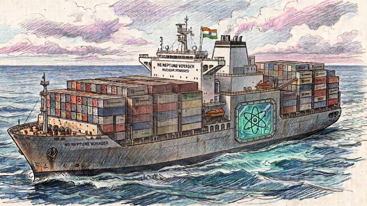 An AI-generated representative image of a nuclear-powered commercial ship | THE WEEK