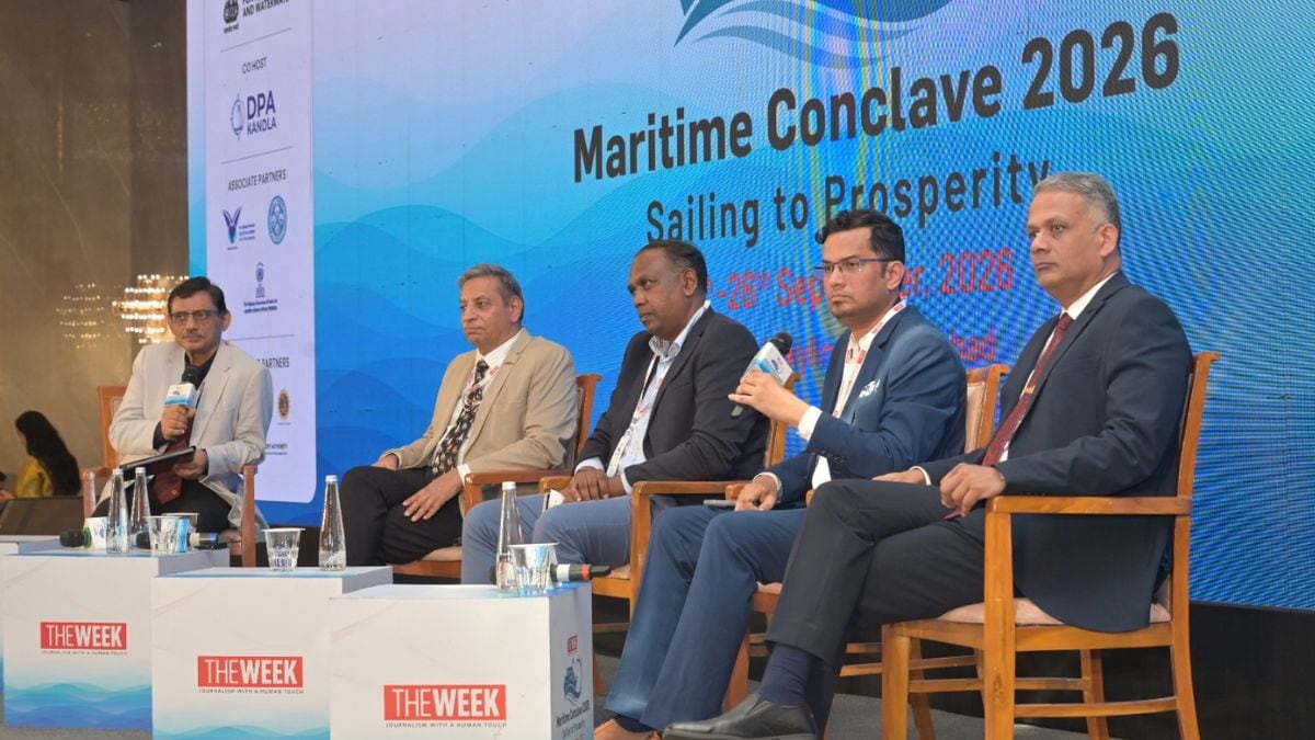 Kamal Kannagat, Vice President, L&T, Sanjiv Walia, CEO, Shipyards Association of India, Atreya Sawant, Executive Member, Goa Shipyards Association, Prasad Sawant, CEO, Buoyancy and Cmde Vinit Aerat, ED, GRSE | Amey Mansabdar