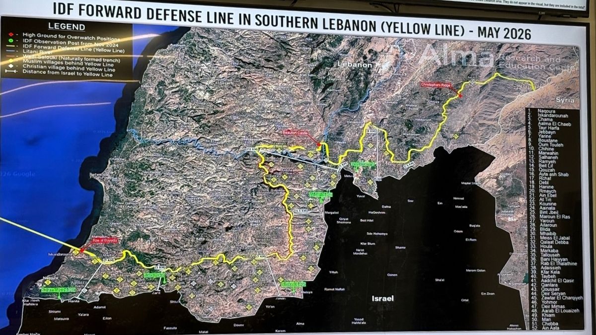 Present position of Israel Defence Forces along Israel’s northern border with Lebanon (map) | Namrata