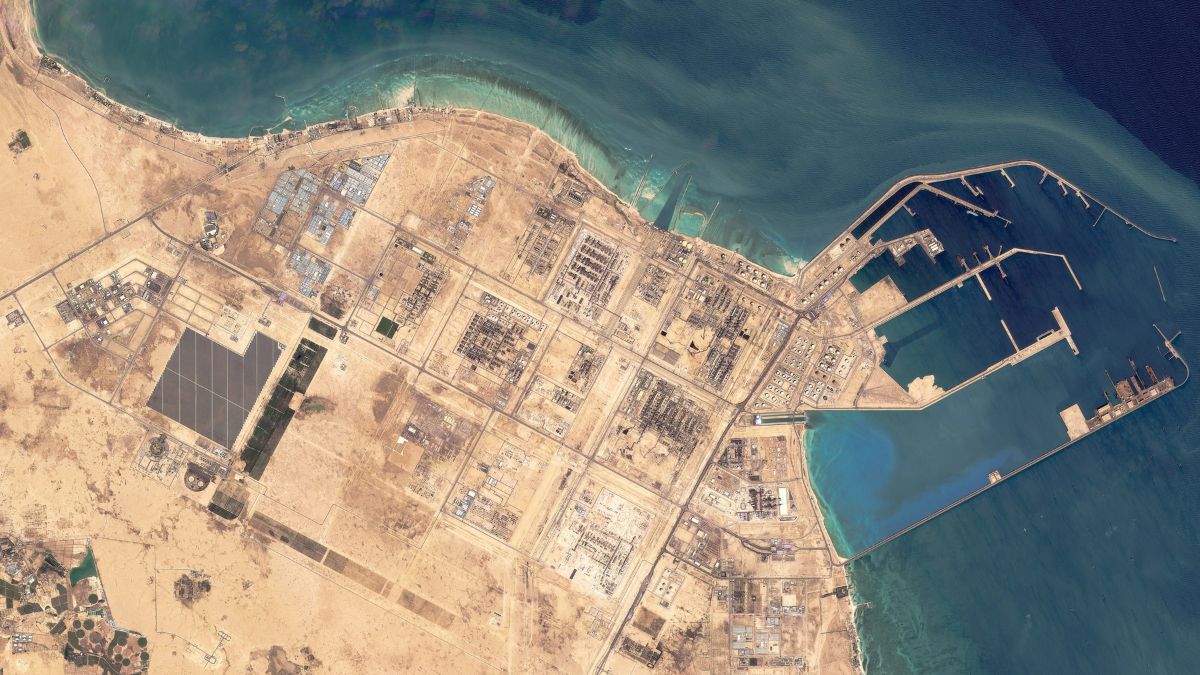 This satellite image from Planet Labs PBC shows the Ras Laffan industrial area in Qatar on March 6, 2026 | AP