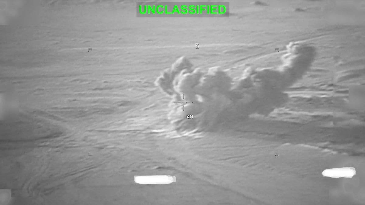 Smoke rises from an explosion at an unknown location, during what U.S. Central Command (CENTCOM) says are strikes on Iran | Reuters 
