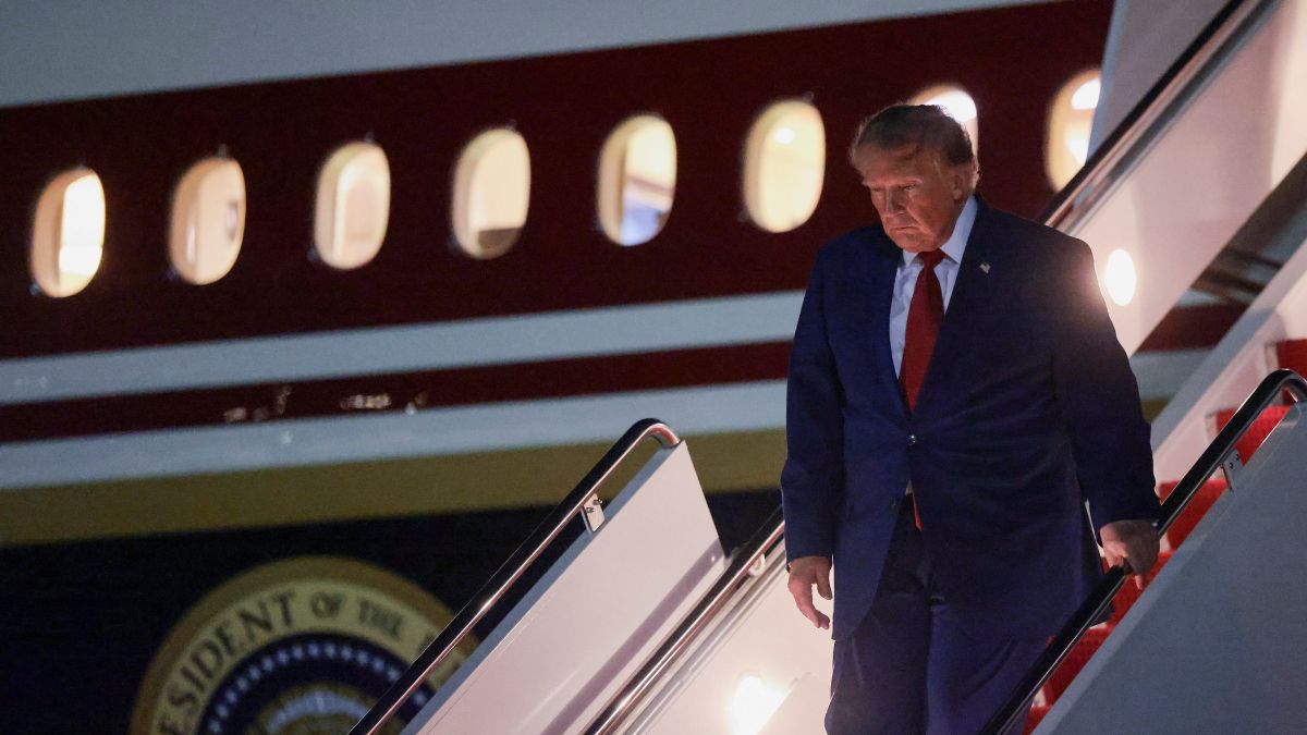 US President Donald Trump disembarks Air Force One at Joint Base Andrews, Maryland on August 11, 2026 | Reuters