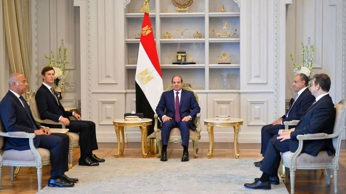Jared Kushner, U.S President Donald Trump's envoy and son-in-law, meets with Egyptian President Abdel Fattah al-Sisi at a location given as El-Alamein, Egypt | Reuters 