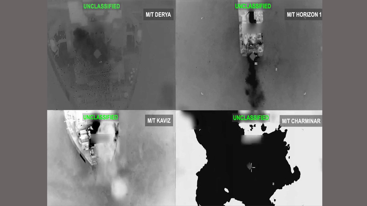 Visuals of Iranian crude oil carriers destroyed by strikes from US CENTCOM (Photo/X/@CENTCOM)