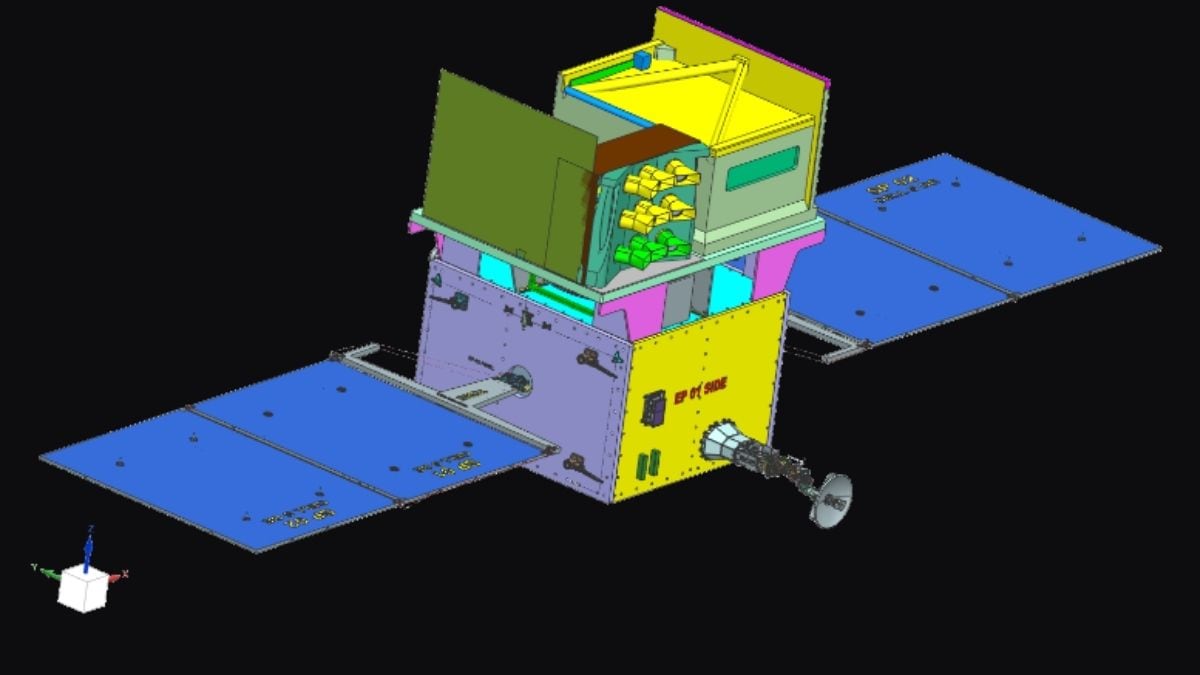 A CAD model of the TRISHNA, short for Thermal Infra-Red Imaging Satellite for High-resolution Natural Resource Assessment | ISRO