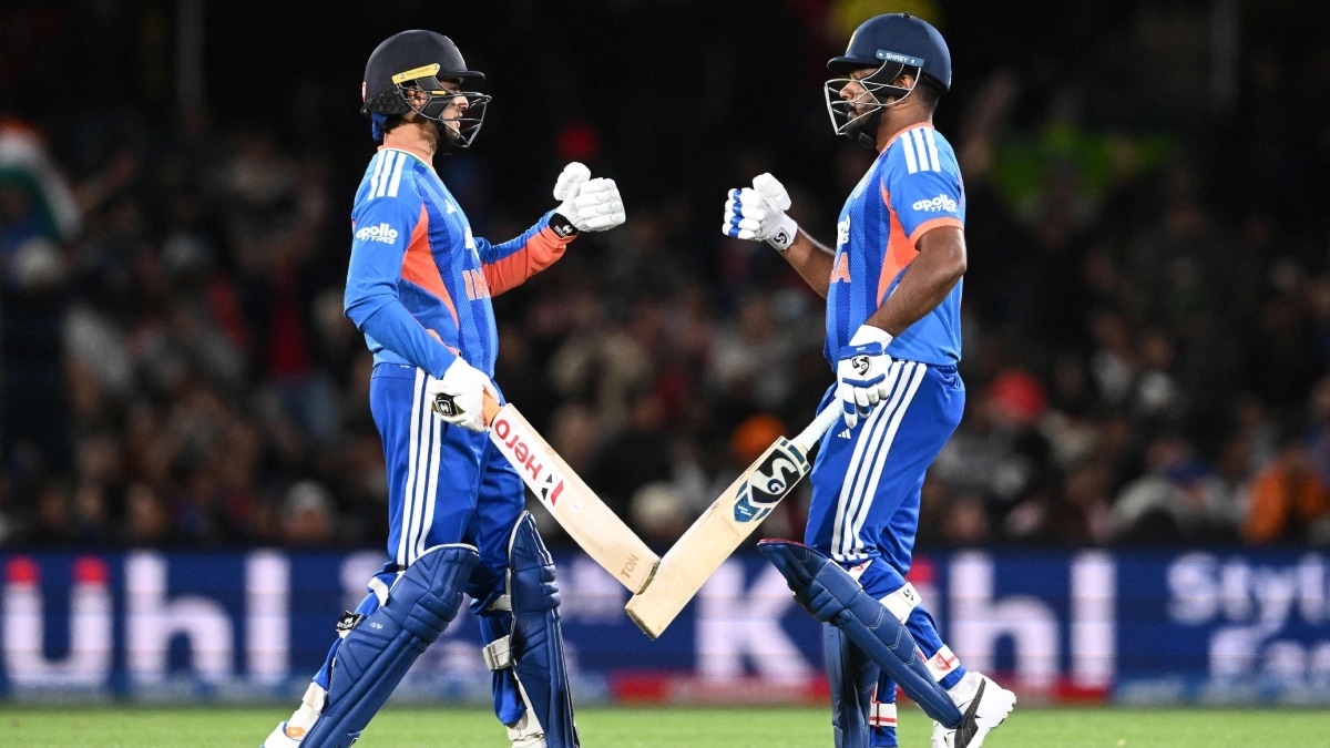 India's Abhishek Sharma and Sanju Samson (R) | AFP