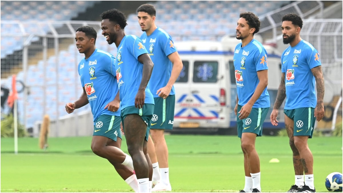 Endrick alongside Vinicius Jr, Marquinhos and other Brazil internationals at Kolkata | Salil Bera