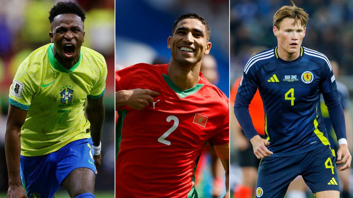 (From left) Vinícius Júnior, Achraf Hakimi and Scott McTominay