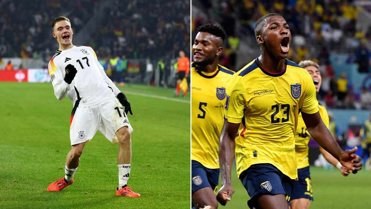 Florian Wirtz (left); Moises Caicedo