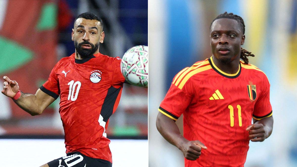 Mohamed Salah (left); Jeremy Doku