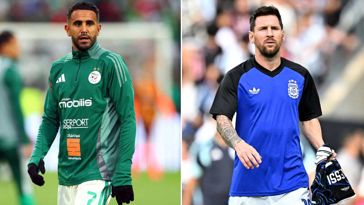 Riyad Mahrez (left); Lionel Messi
