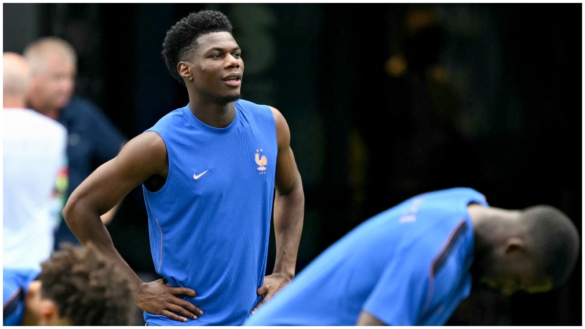 Aurelien Tchouameni during a practice session with his national team | AFP