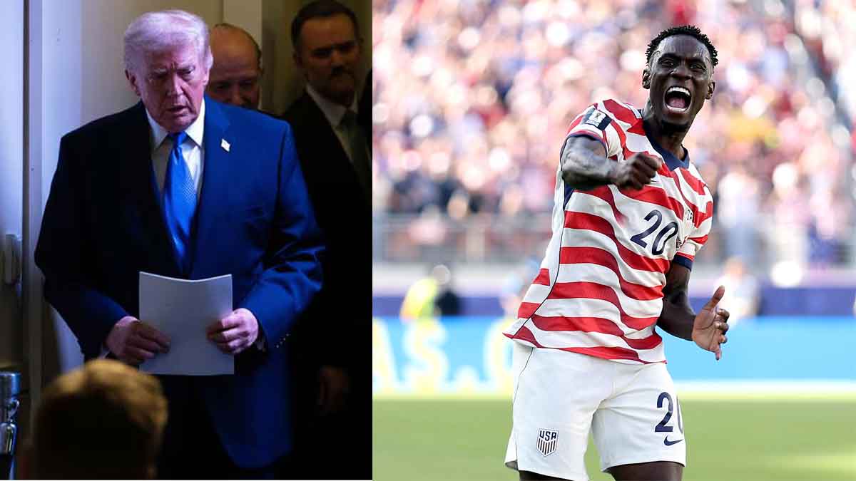 Donald Trump and Folarin Balogun