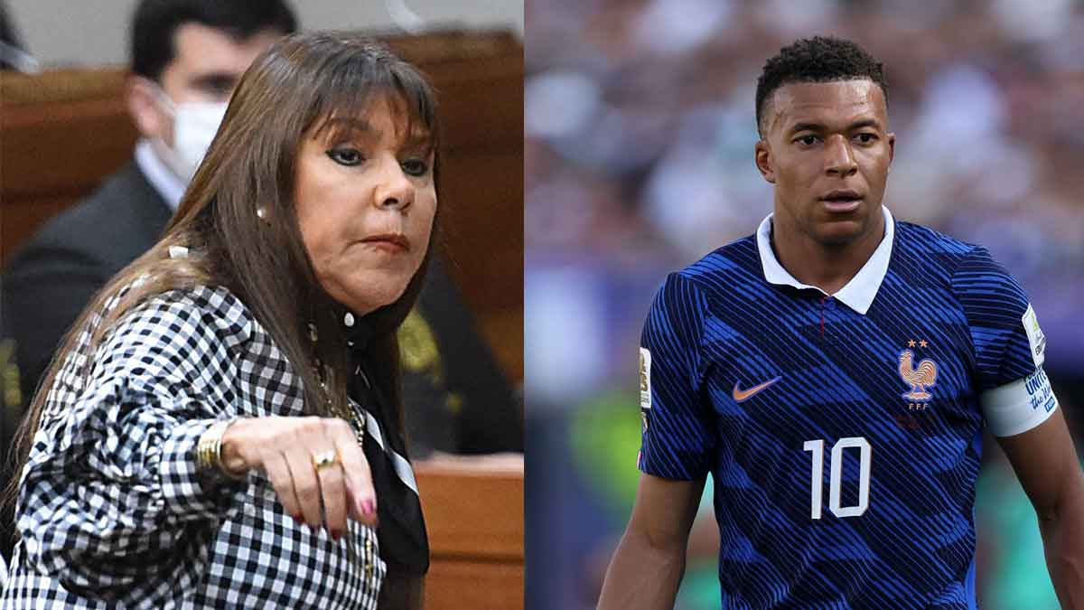 Paraguayan senator Celeste Amarilla and France captain Kylian Mbappé  | AFP