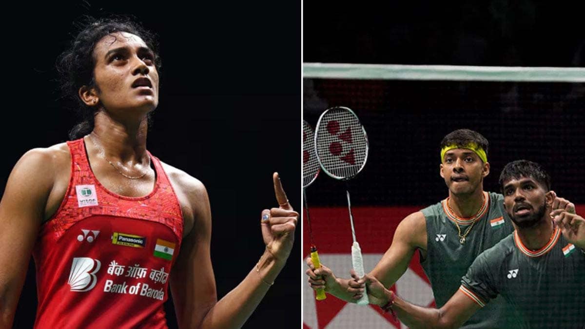 P.V. Sindhu; Satwiksairaj Rankireddy and Chirag Shetty