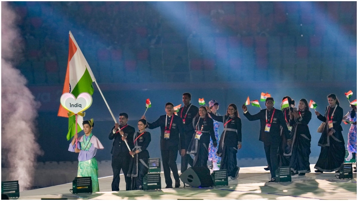 Indian contingent at the athletes' parade, during the opening ceremony of the 20th Asian Games | PTI