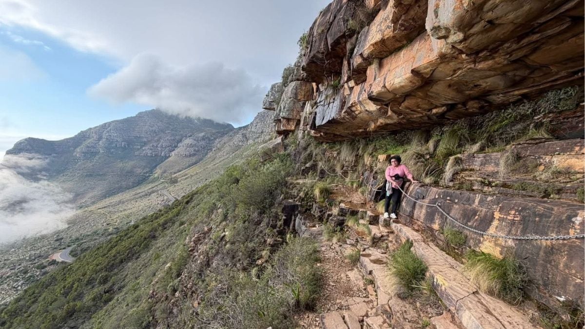 Lekha Chakraborty during the Table Mountain trek | Author