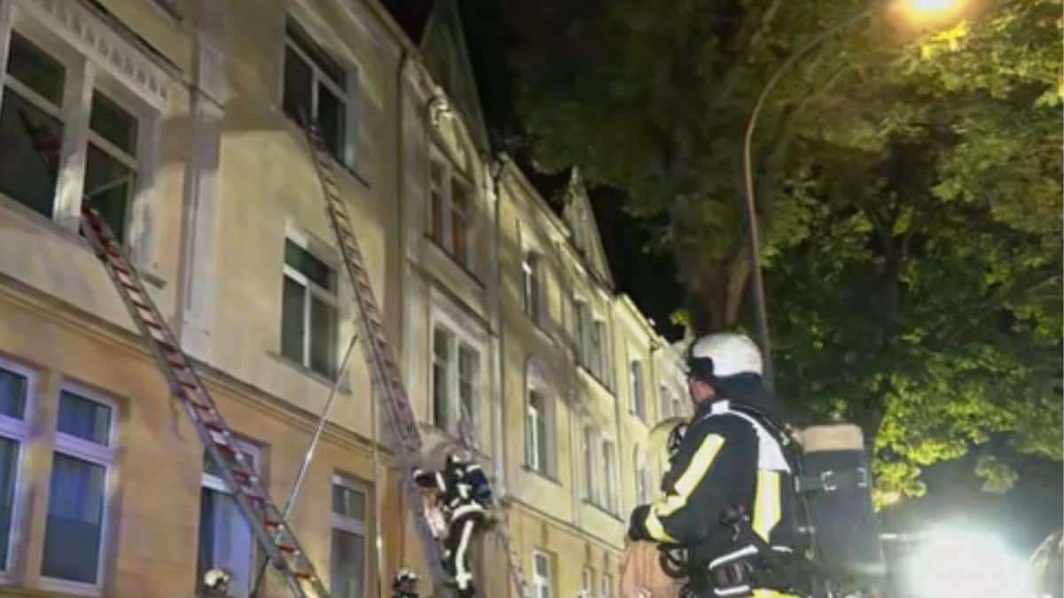 Three Indian nationals were killed in a suspected arson attack on an apartment in Bochum, Germany on October 13, 2026 | RTL West/YouTube