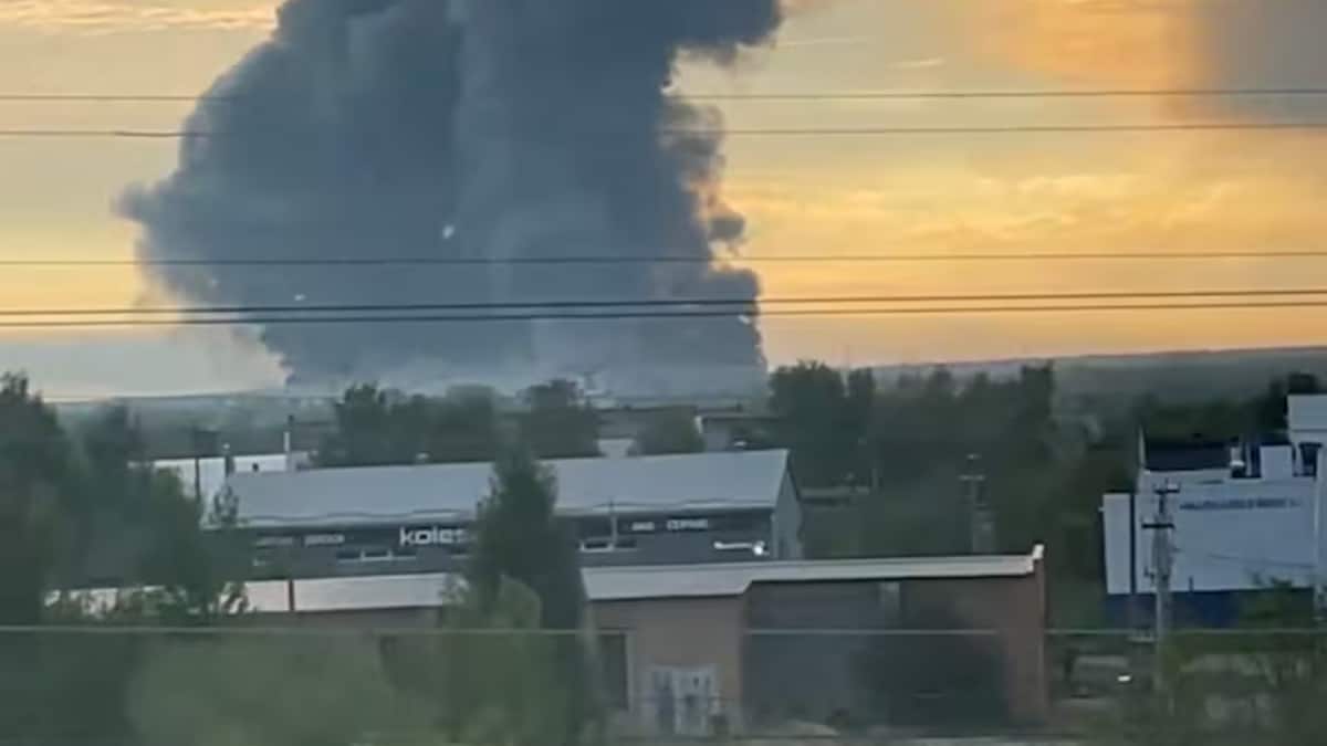 Representative image of smoke billowing from a warehouse following a drone attack | Reuters
