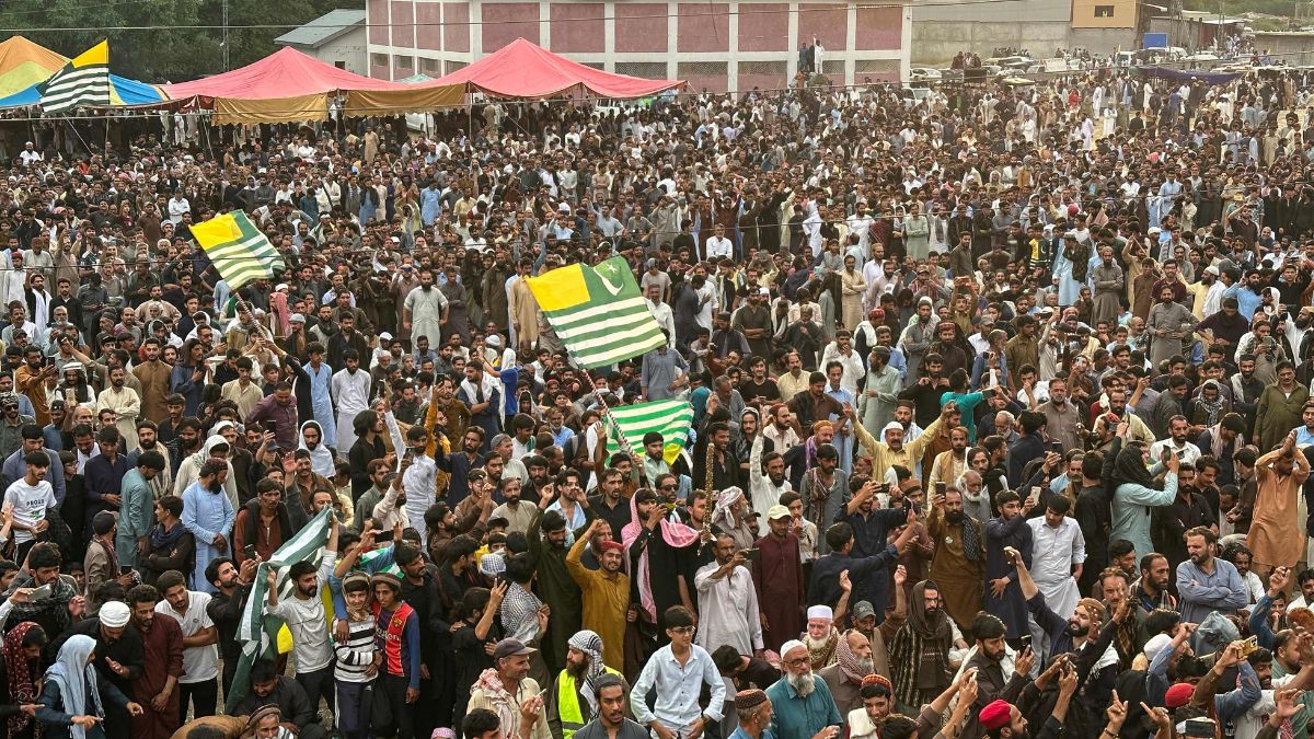 Supporters of the Joint Awami Action Committee (JAAC) gather in Rawalakot, in Pakistan-occupied Kashmir | AFP