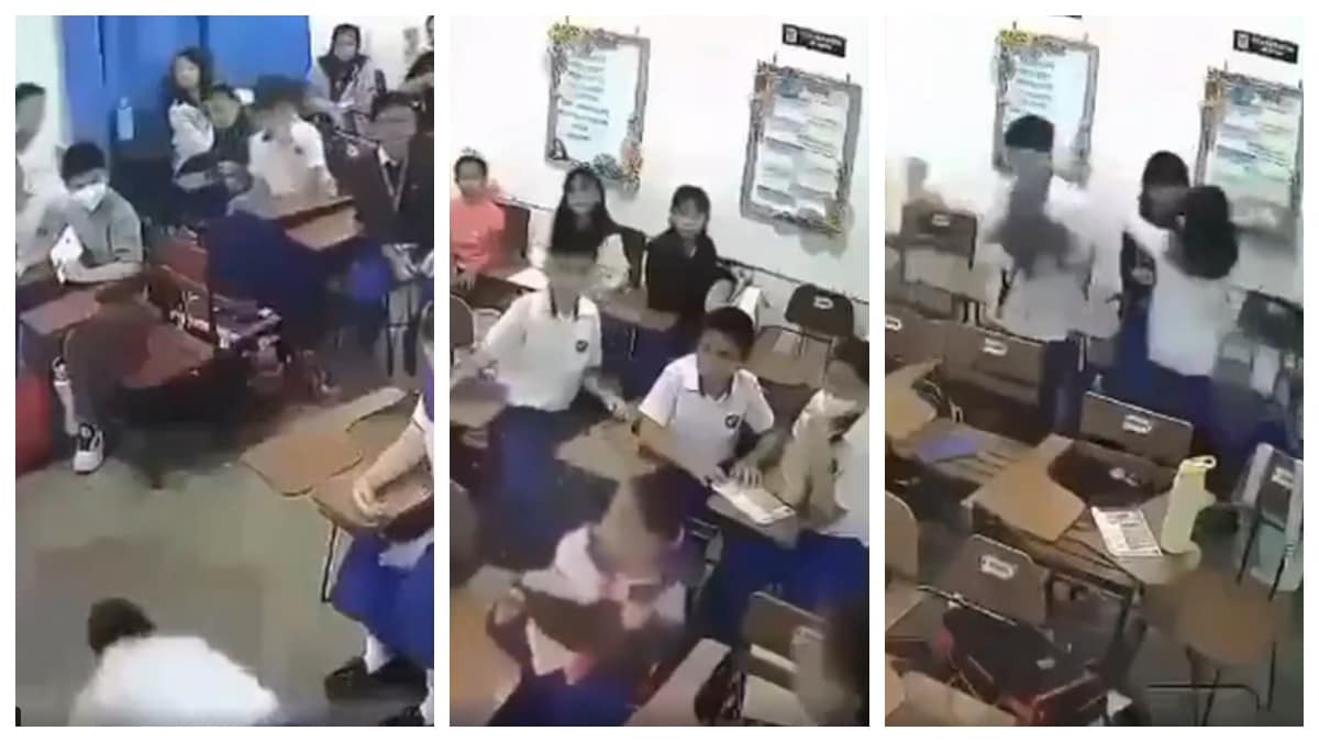 The classroom violence video went viral on the internet | X