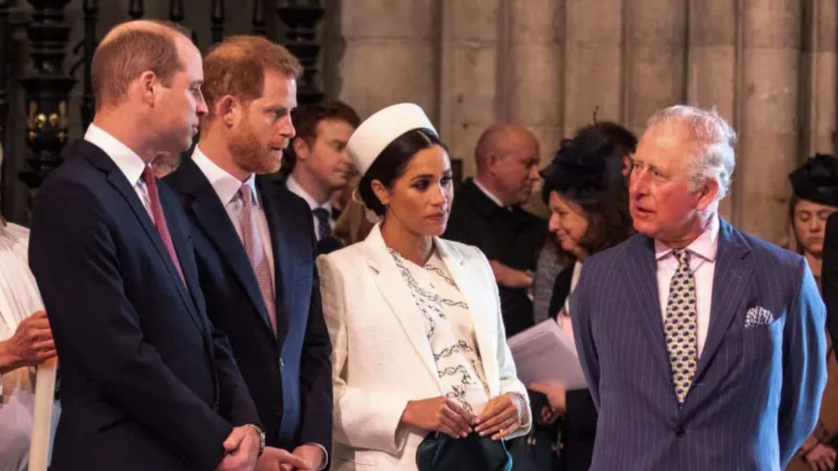 Prince William, Prince Harry, Meghan and King Charles | X 