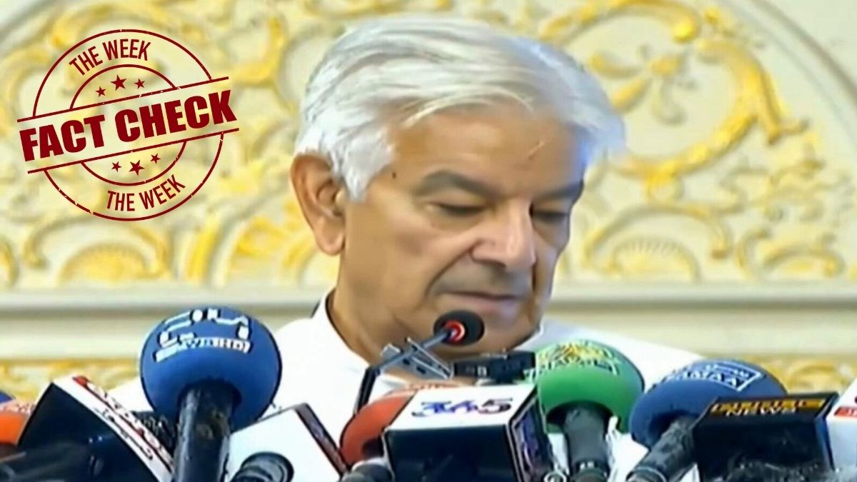 Pakistan defence minister Khawaja Asif speaks in the viral video clip that purportedly shows him making comments comparing India and Pakistan | X