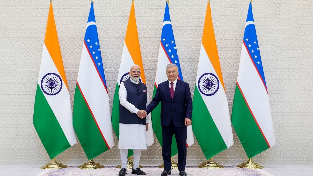 Prime Minister Narendra Modi attends the delegation-level talks with Uzbekistan President Shavkat Mirziyoyev, at the Kuksaroy Presidential Palace in Tashkent, Uzbekistan | PTI