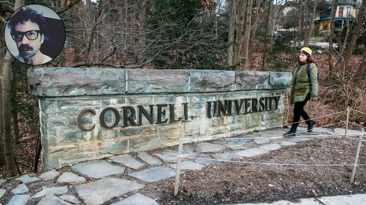A representative image of the Cornell University logo; (inset) Satirist Toby Morton, who threatened to expose the alleged rapists on his webiste 'TheCornell7.org' | AP, Instagram