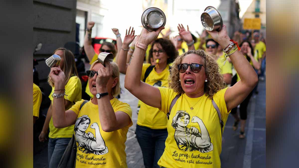 A protest in Madrid demanding better working conditions | REUTERS